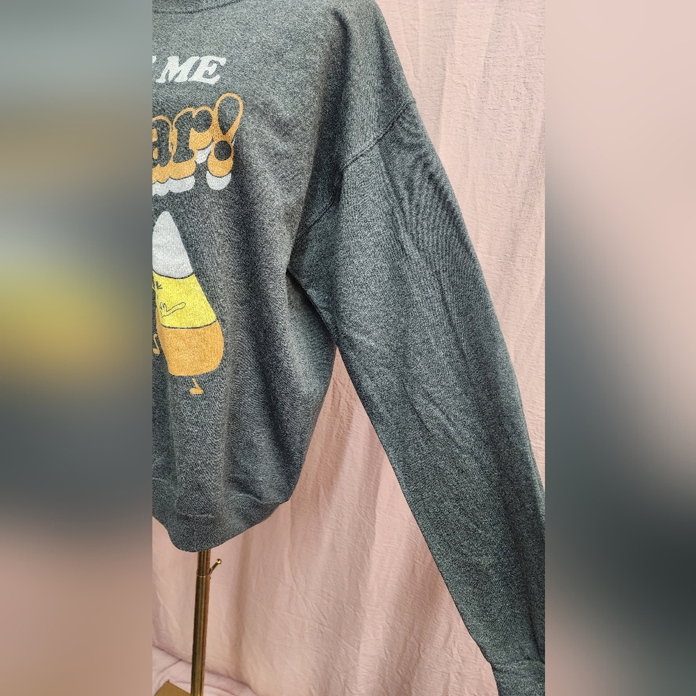 FIFTHSUN Halloween Cute Candy Corn Sugar Relax Fit Fleece Sweatshirt-Large - Picture 3 of 8